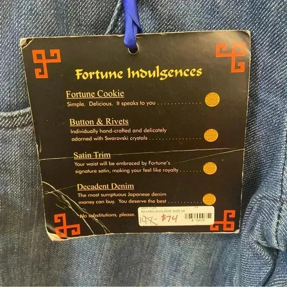 FORTUNE DENIM Women’s JEANS Size 24 BELL BOTTOM/WIDE LEG Boho Japane Denim - Picture 11 of 14